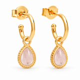 Latir Creolen mit Ternura Rosenquarz Charms | Gold