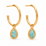 Latir Grande Creolen mit Ternura Amazonit Charms | Gold