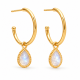 Latir Grande Creolen mit Ternura Mondstein Charms | Gold