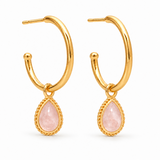 Latir Grande Creolen mit Ternura Rosenquarz Charms | Gold