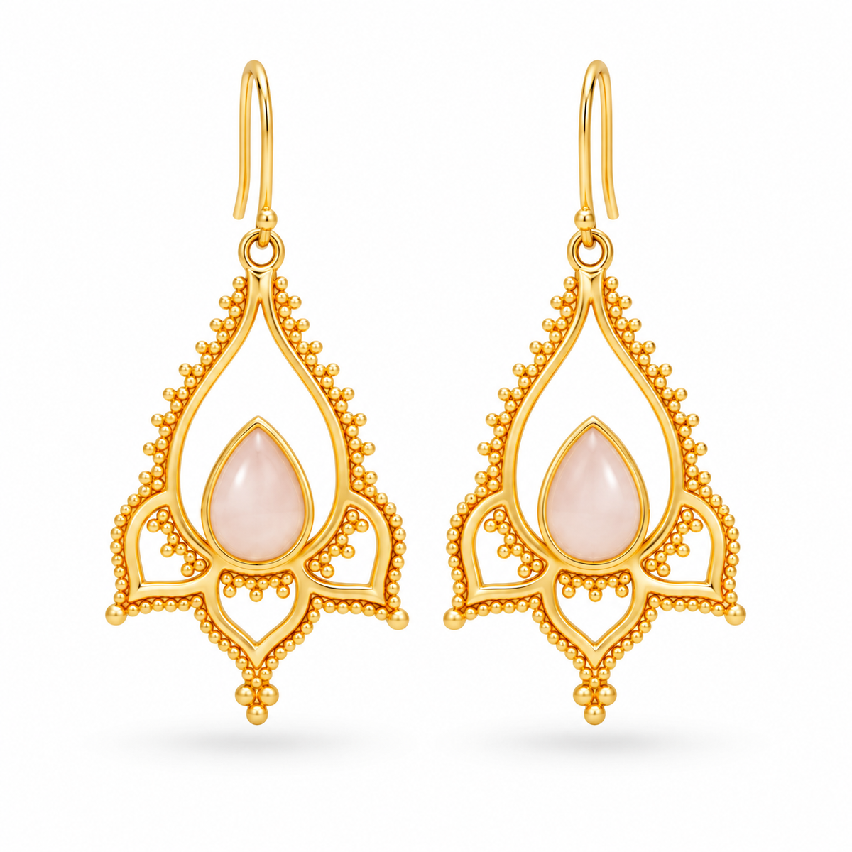 Lirio Rosenquarz Ohrringe | Gold