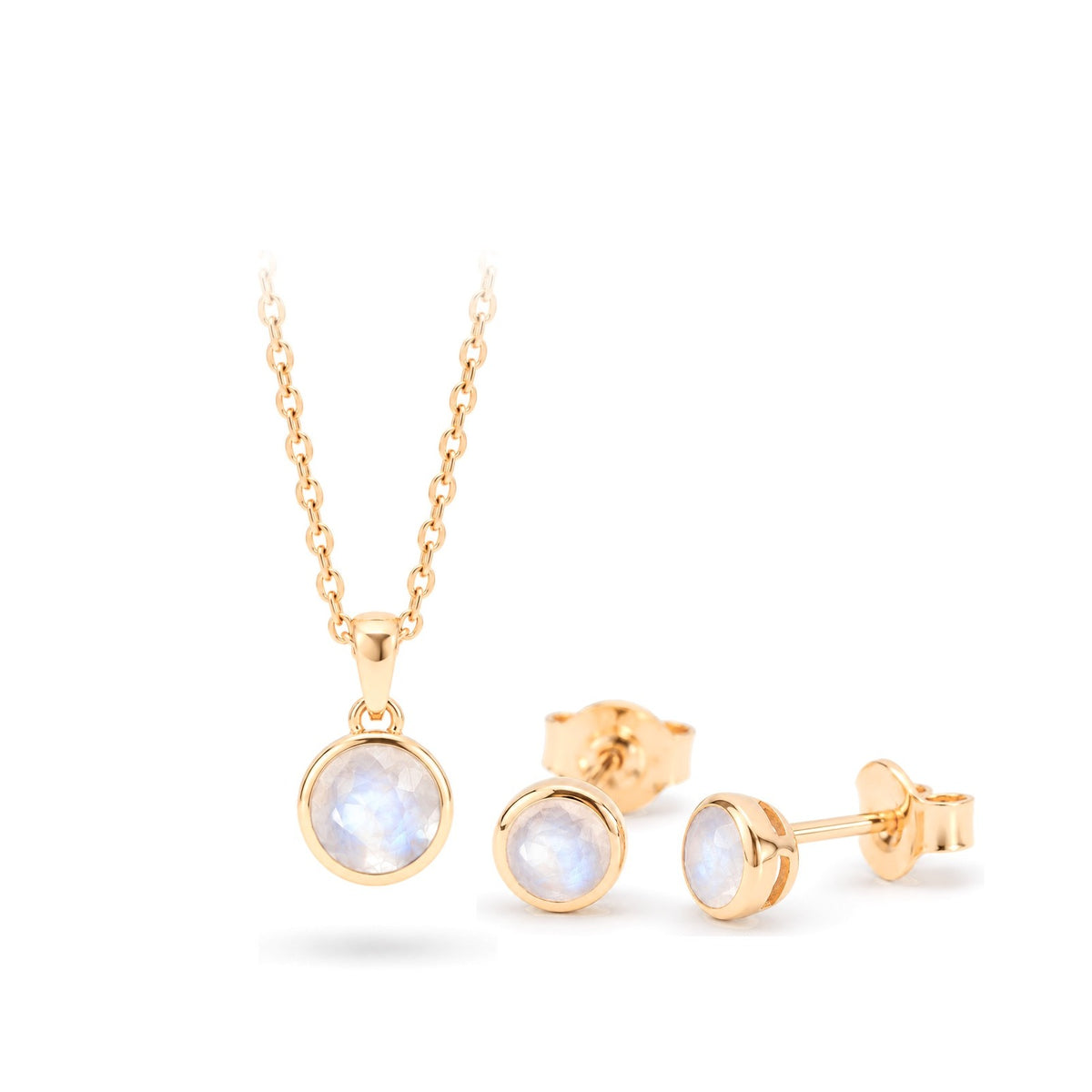 Lunita Mondstein Set in 14 Karat Massivgold