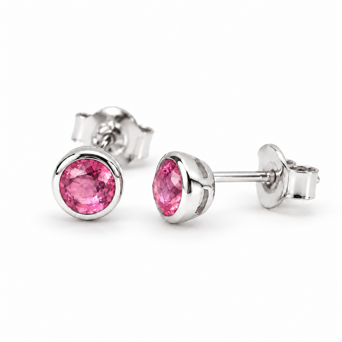 Lunita Pinker Turmalin Ohrstecker | Silber