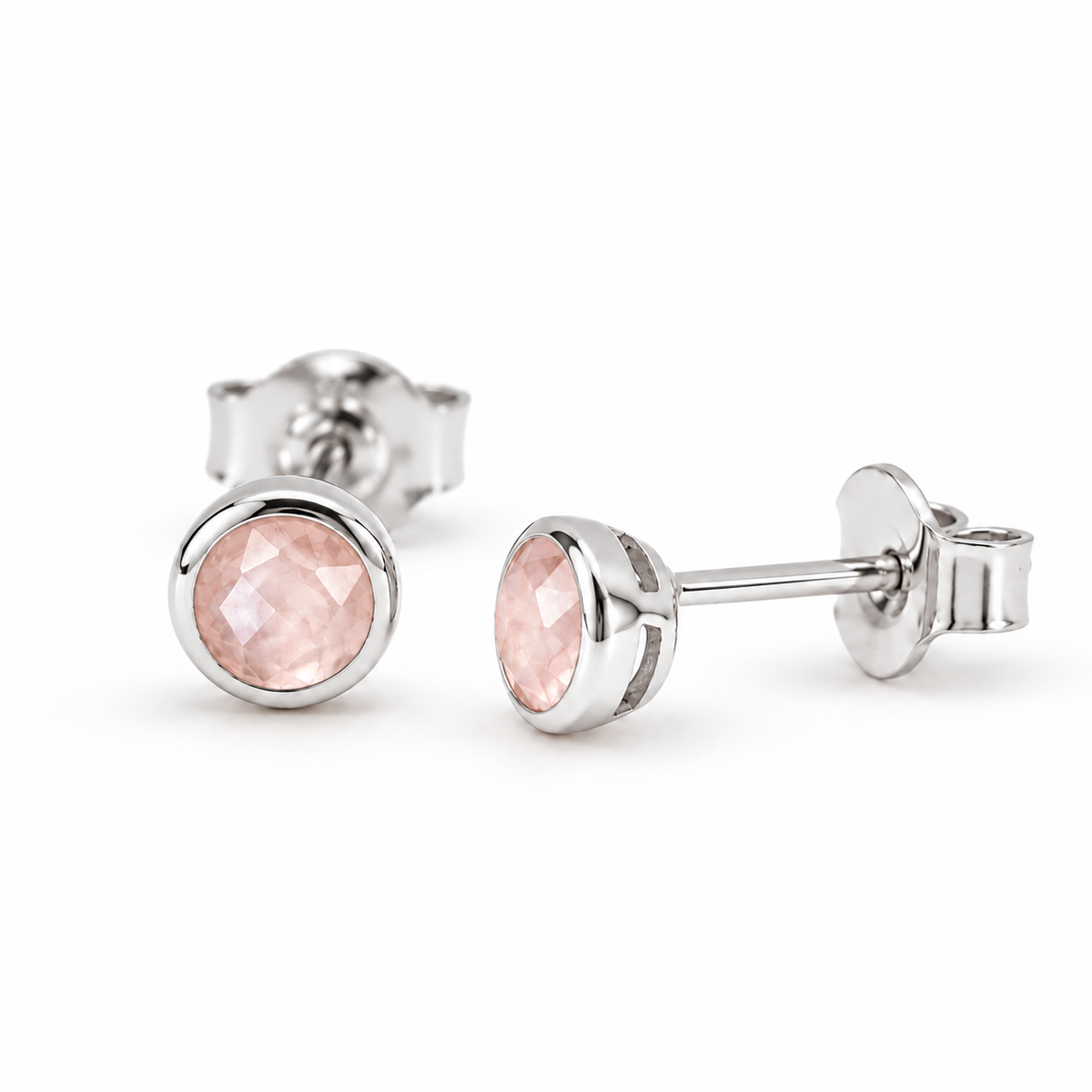 Lunita Rosenquarz Ohrstecker | Silber