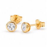 Lunita Weißer Topas Ohrstecker | Gold