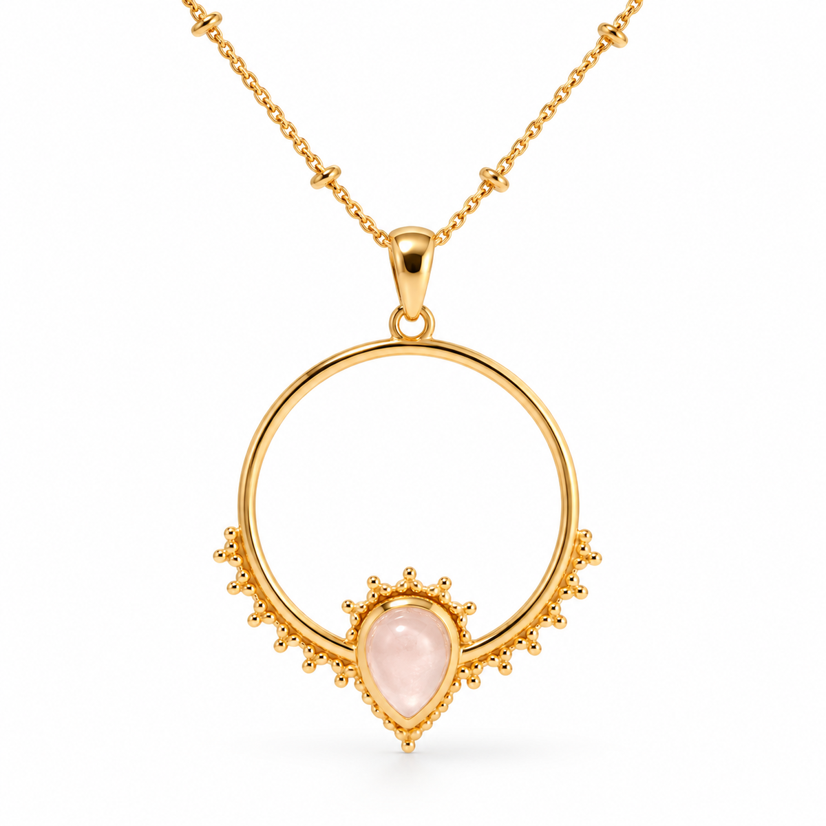 Naïra Rosenquarz Anhänger | Gold