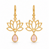 Nivara Rosenquarz Ohrringe | Gold