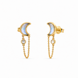 Noctelle Mondstein Ohrstecker | Gold