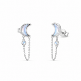 Noctelle Mondstein Ohrstecker | Silber