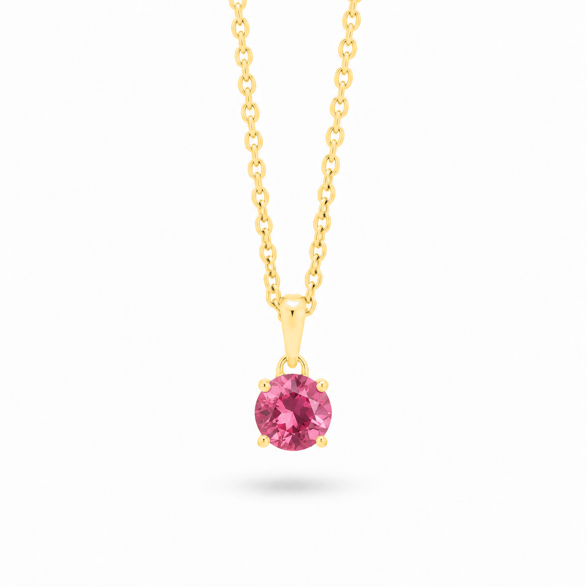Nuvéa Pinker Turmalin Anhänger in Gold, Freisteller