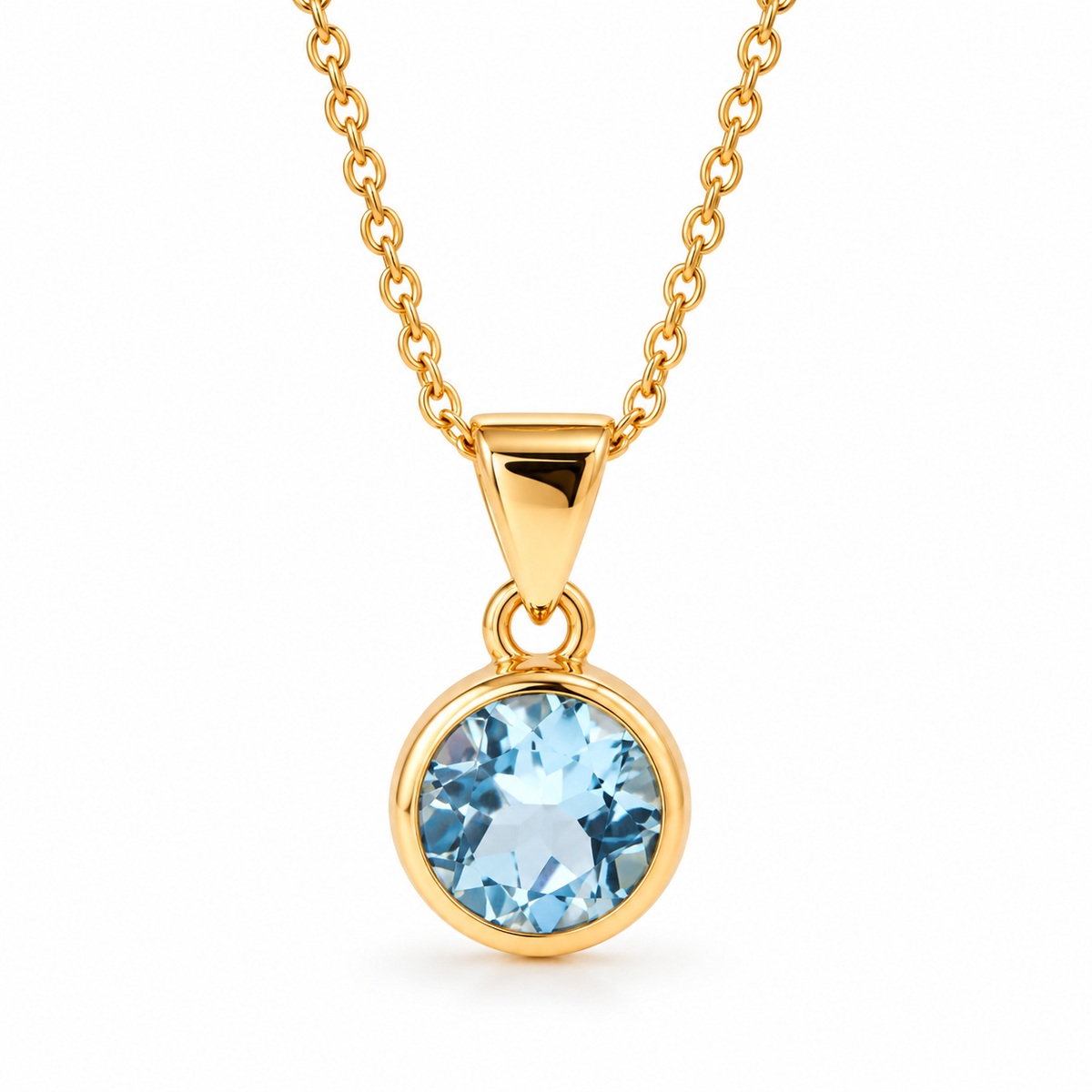 Océano Blauer Topas Anhänger | Gold