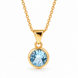 Océano Blauer Topas Anhänger | Gold