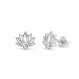 Padma Mondstein Ohrstecker | Silber