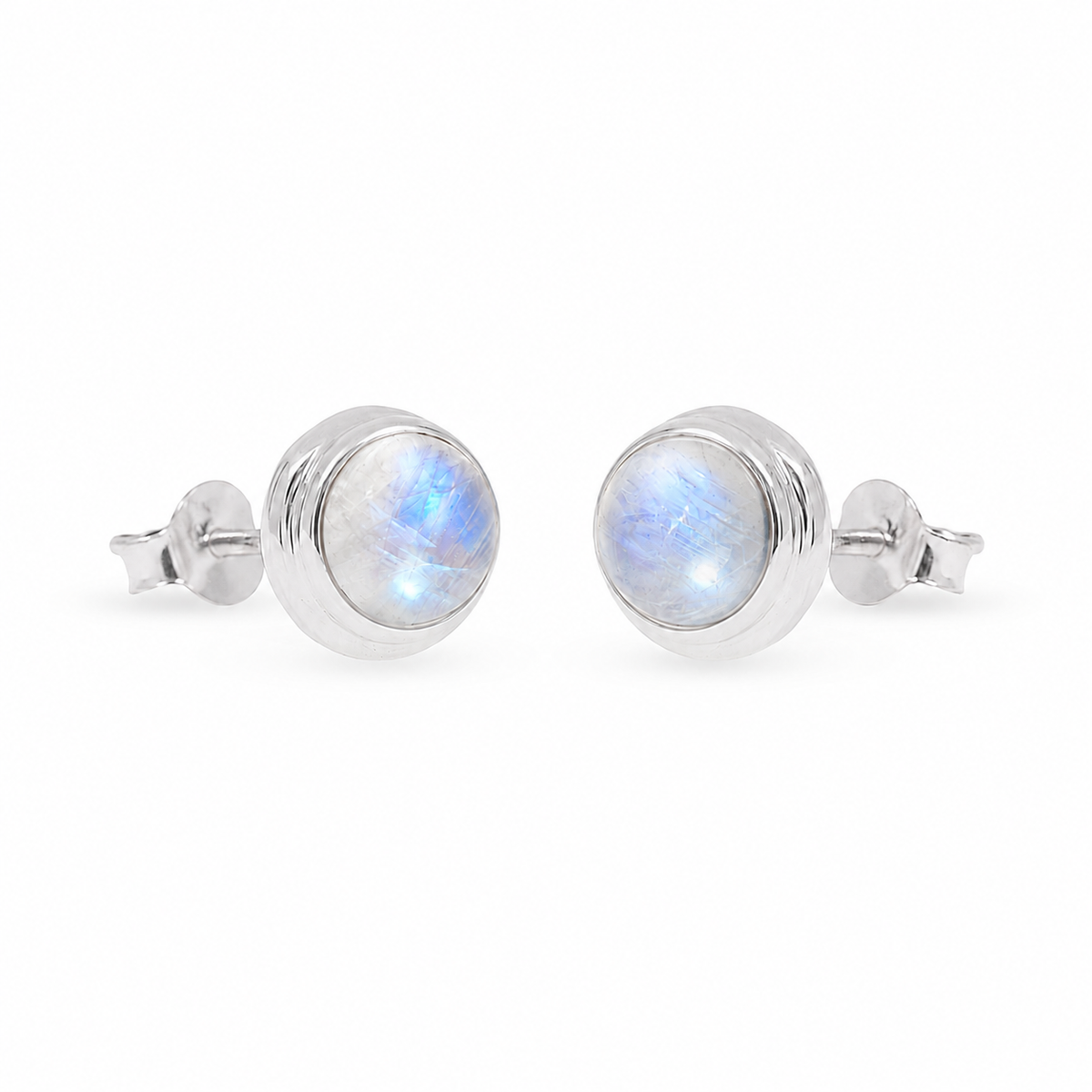 Perlita Mondstein Ohrstecker Silber aus 925 Sterling Silber, Freisteller