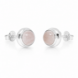 Perlita Rosenquarz Ohrstecker | Silber
