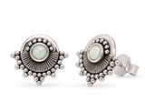 Rayos synthetischer Opal Ohrstecker | Silber