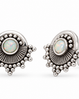 Rayos synthetischer Opal Ohrstecker | Silber