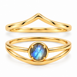 Serenya Labradorit & Espina Ring | Gold Layering Set