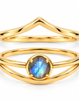 Serenya Labradorit & Espina Ring | Gold Layering Set