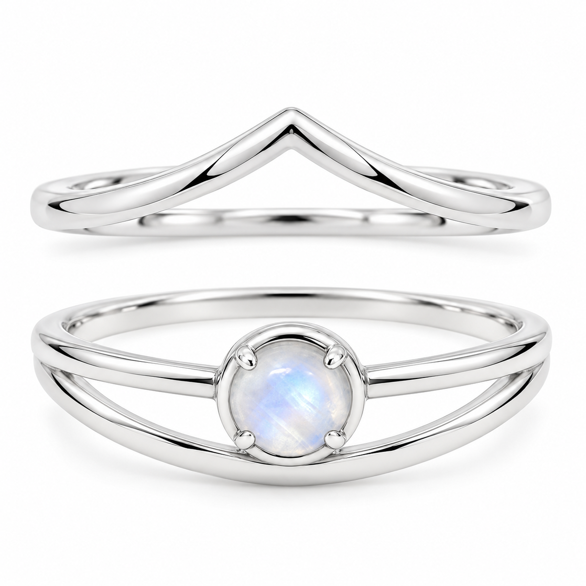 Serenya Mondstein & Espina Ring | Silber Layering Set