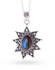 Tempesta Blue Fire Labradorit Anhänger | Silber