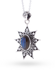 Tempesta Blue Fire Labradorit Anhänger | Silber