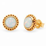 Ternura synthetischer Opal Ohrstecker | Gold