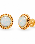 Ternura synthetischer Opal Ohrstecker | Gold
