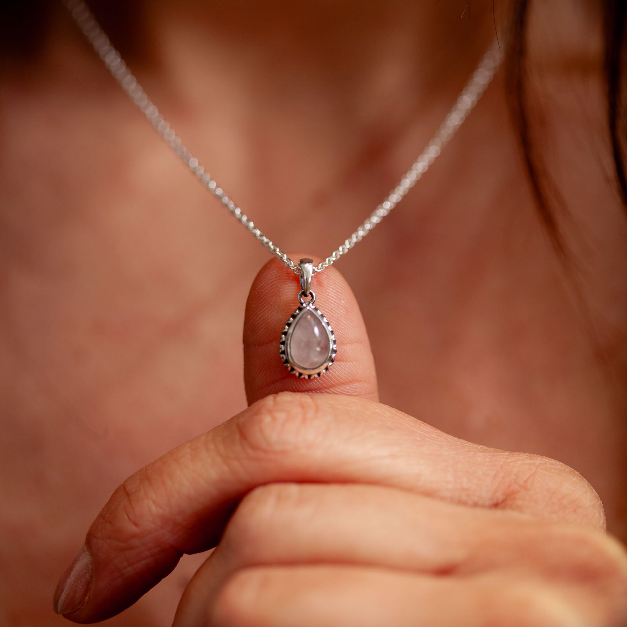 Ternura Rosenquarz Anhänger | Silber