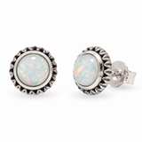 Ternura synthetischer Opal Ohrstecker | Silber