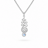 Unalome Mondstein Anhänger | Silber