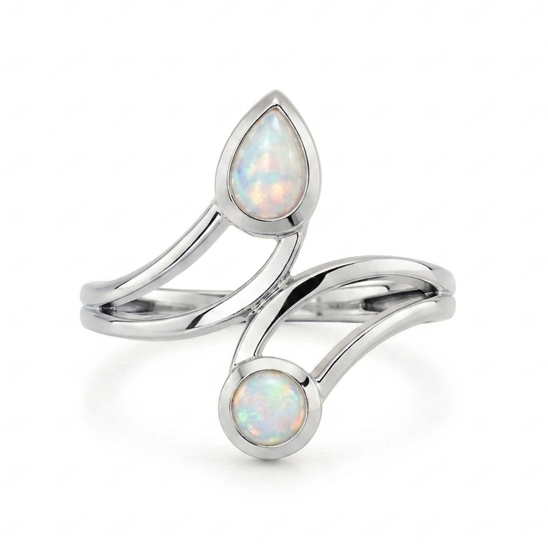 Valunea Opal Ring Silber aus 925 Sterling Silber, Freisteller