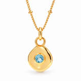 Véora Birthstone Anhänger - Blauer Topas (Dezember) | Gold