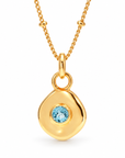 Véora Birthstone Anhänger - Blauer Topas (Dezember) | Gold