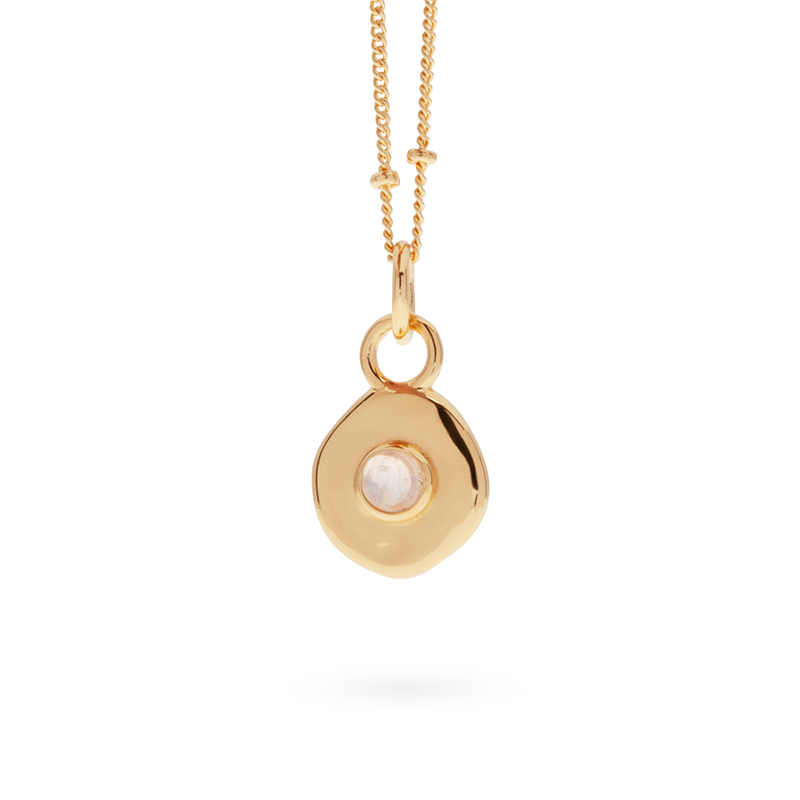 Véora Birthstone Anhänger - Rosenquarz (Januar) | Gold