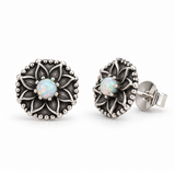 Vida sythetischer Opal Ohrstecker | Silber