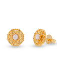 Vida Moonstone Stud Earrings | Silver